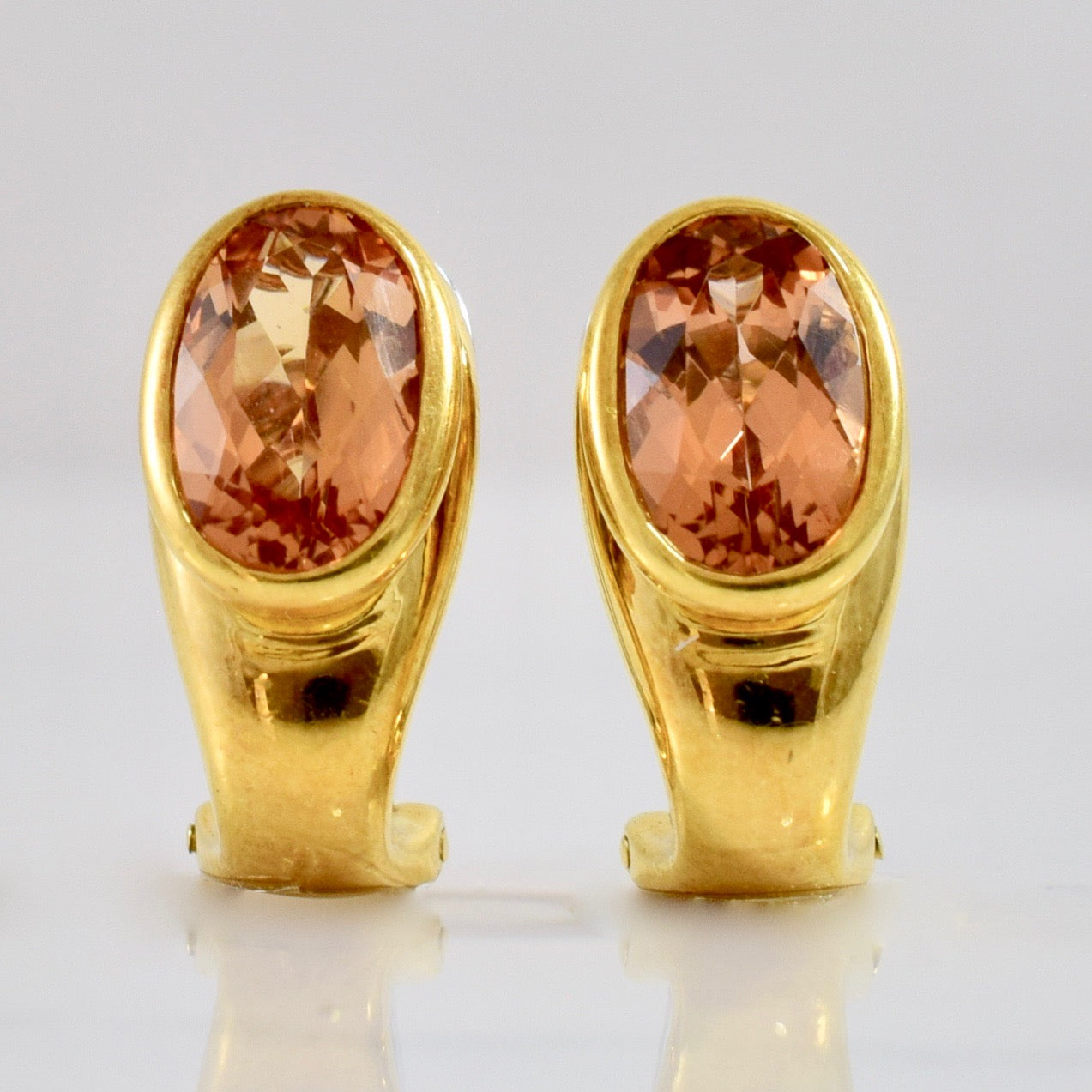 Bezel Set Imperial Topaz Earrings