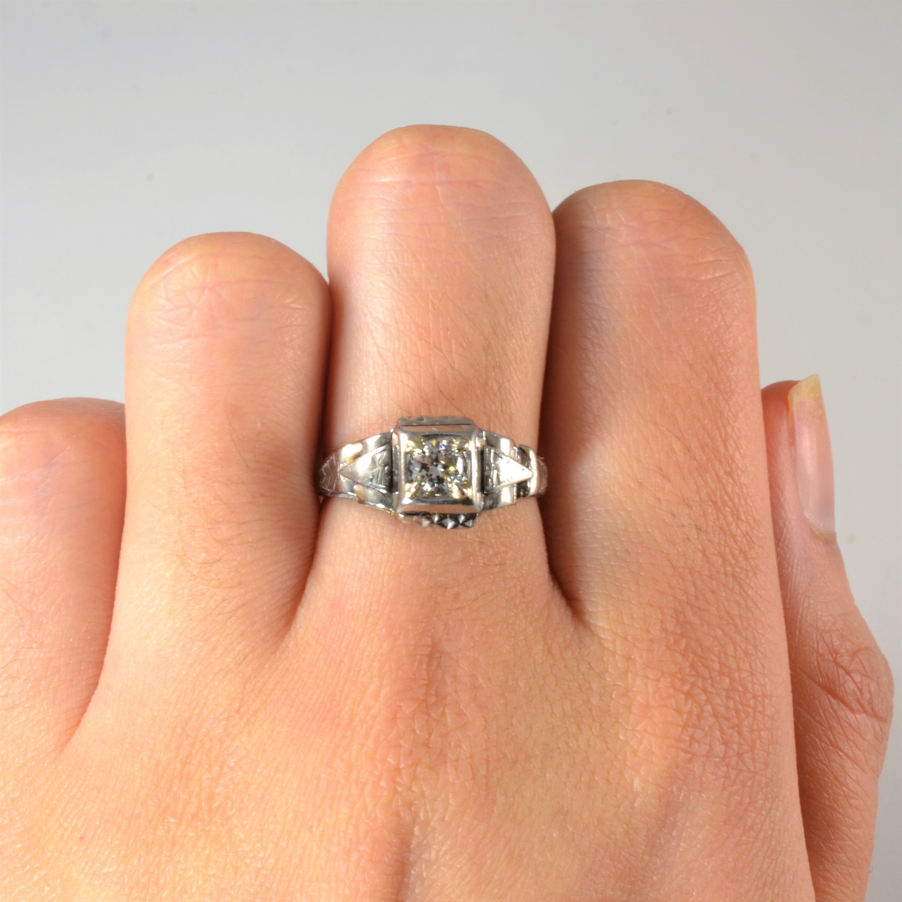 Late 1920s Diamond Engagement Ring | 0.28ct | SZ 6.5 |