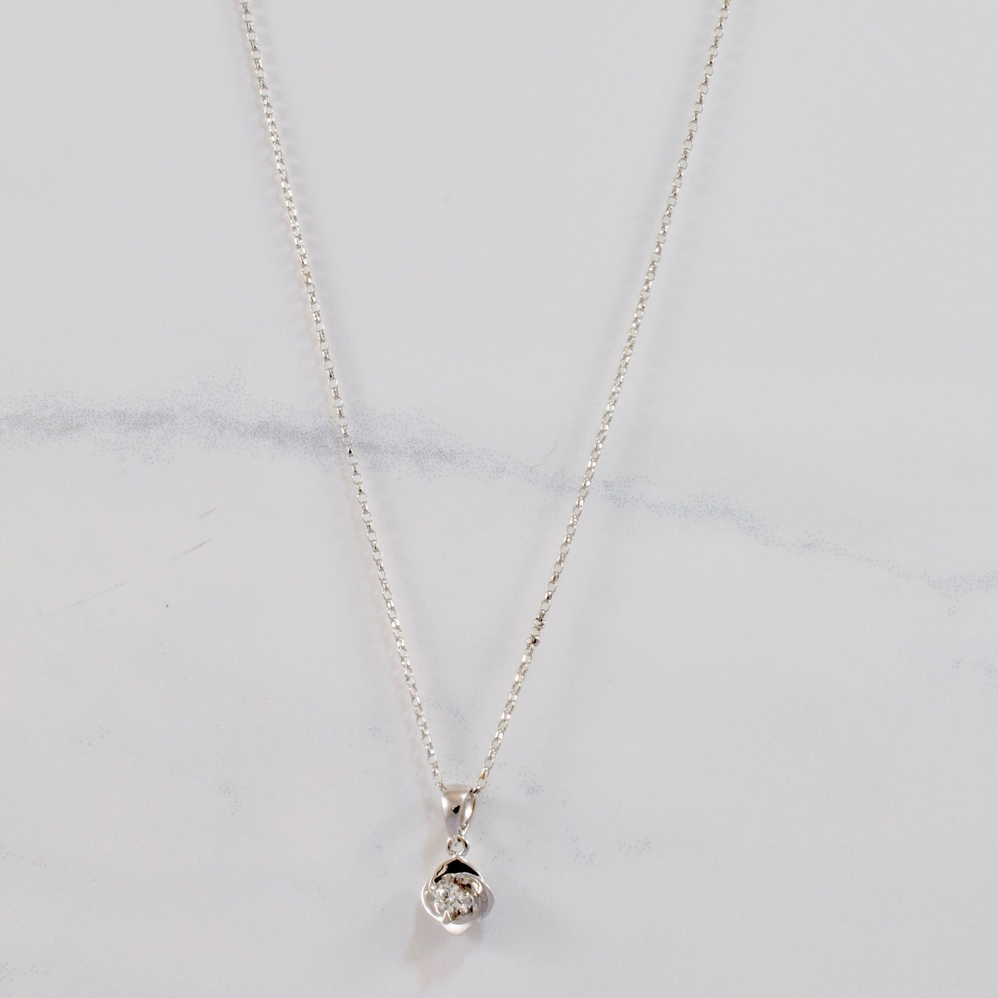Floral Diamond Necklace | 0.08 ct SZ 15.5