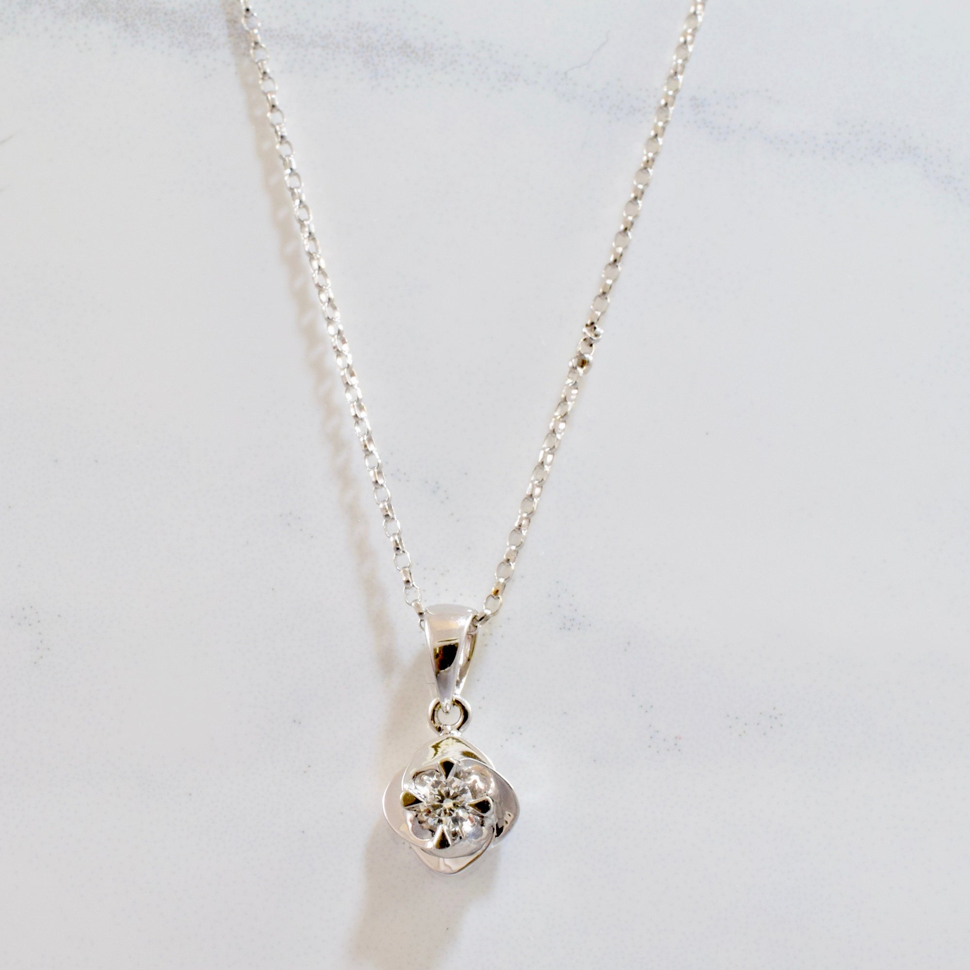 Floral Diamond Necklace | 0.08 ct SZ 15.5