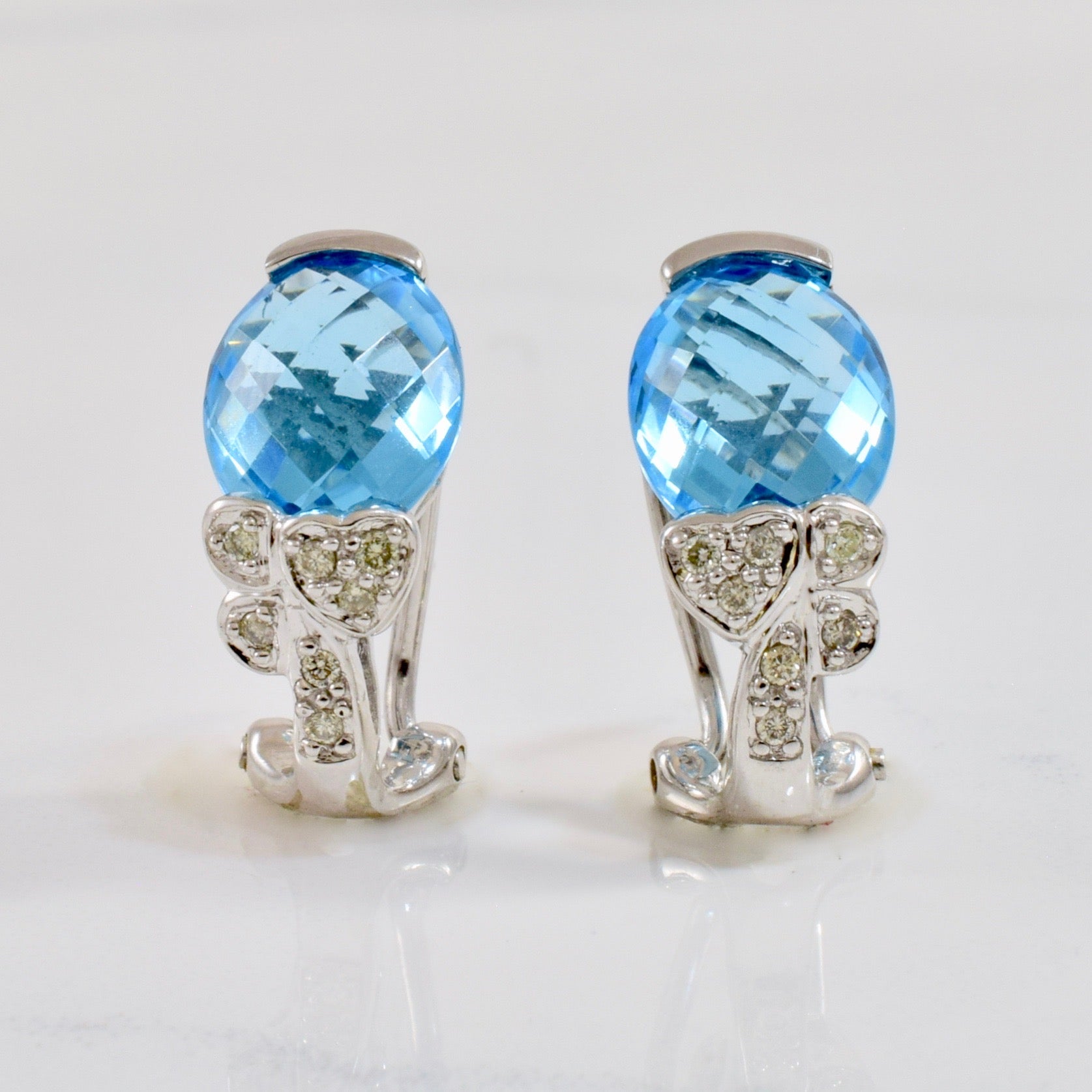 Blue Topaz and Diamond Earrings | 0.05 ctw |