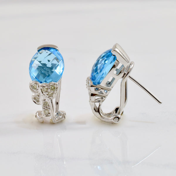 Blue Topaz and Diamond Earrings | 0.05 ctw |