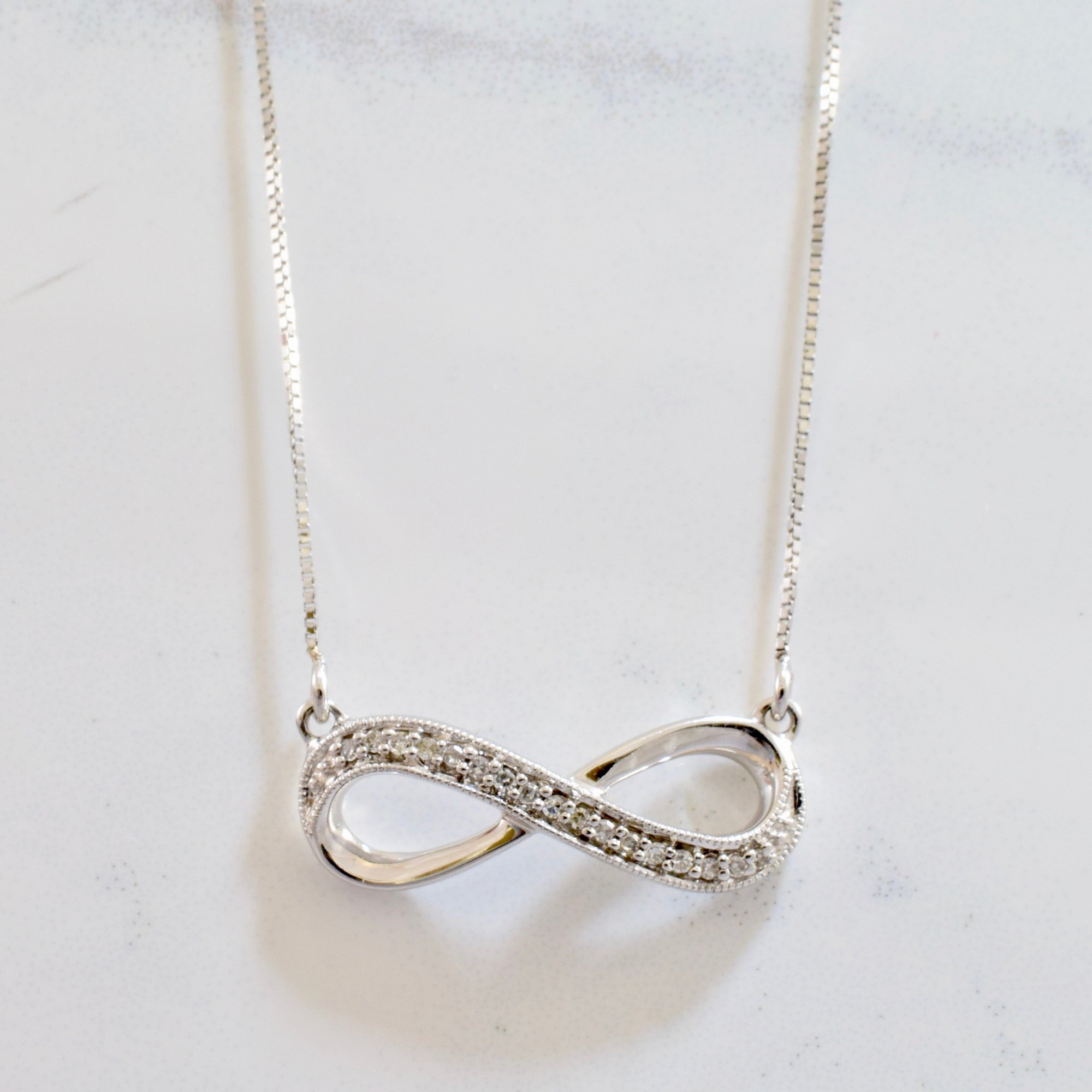 Diamond Infinity Pendant and Necklace | 0.04 ctw SZ 19