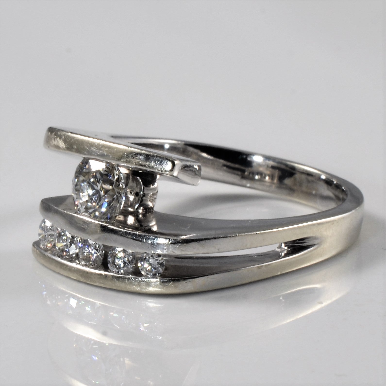 Polar Ice Canadian Diamond Bypass Ring | 0.77ctw | SZ 7.75 |