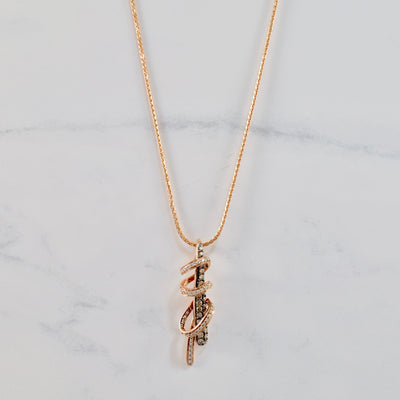 Diamond and Chocolate Diamond Wrap Pendant | 0.75 ctw SZ 16
