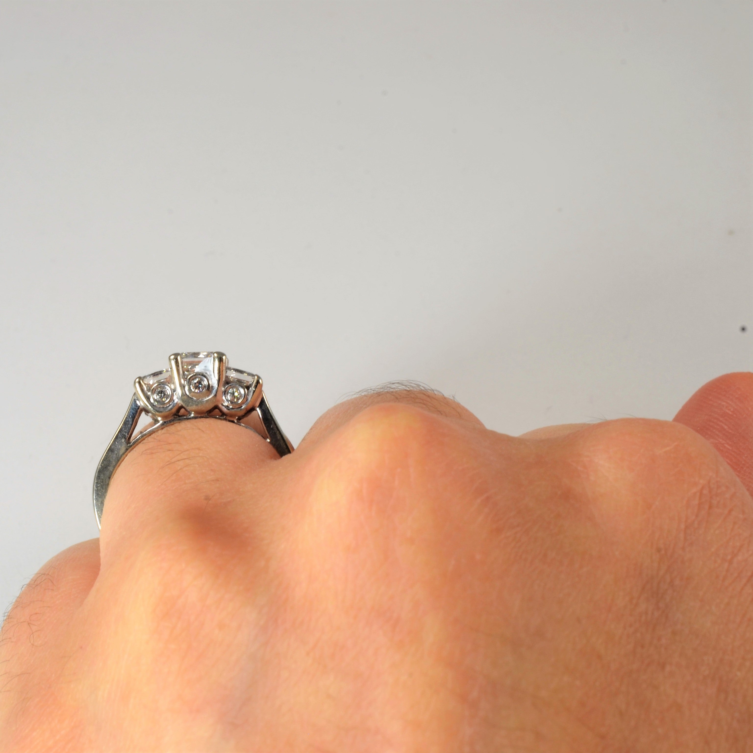 Three Stone Princess Diamond Accent Ring | 1.35ctw | SZ 4.75 |