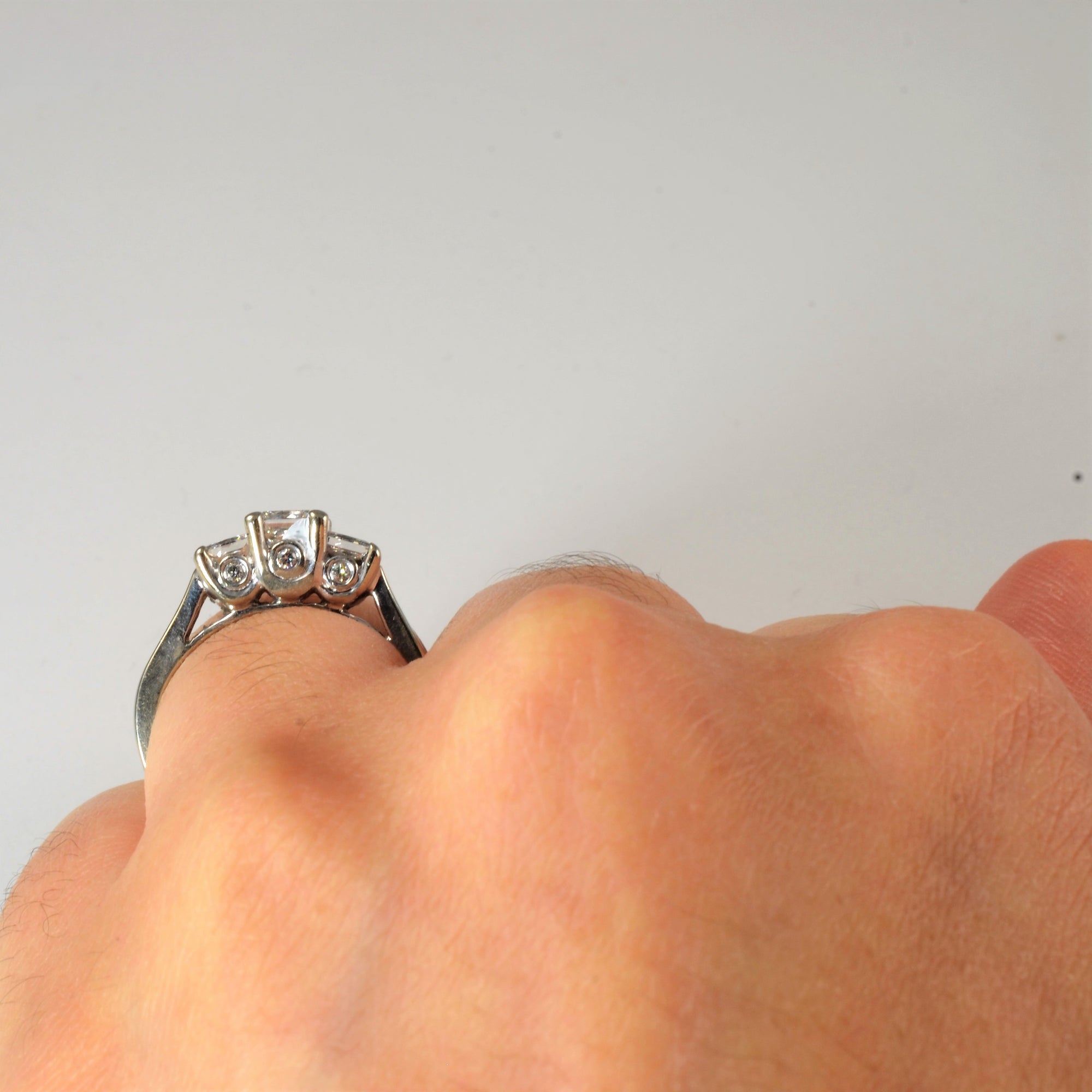 Three Stone Princess Diamond Accent Ring | 1.35ctw | SZ 4.75 |
