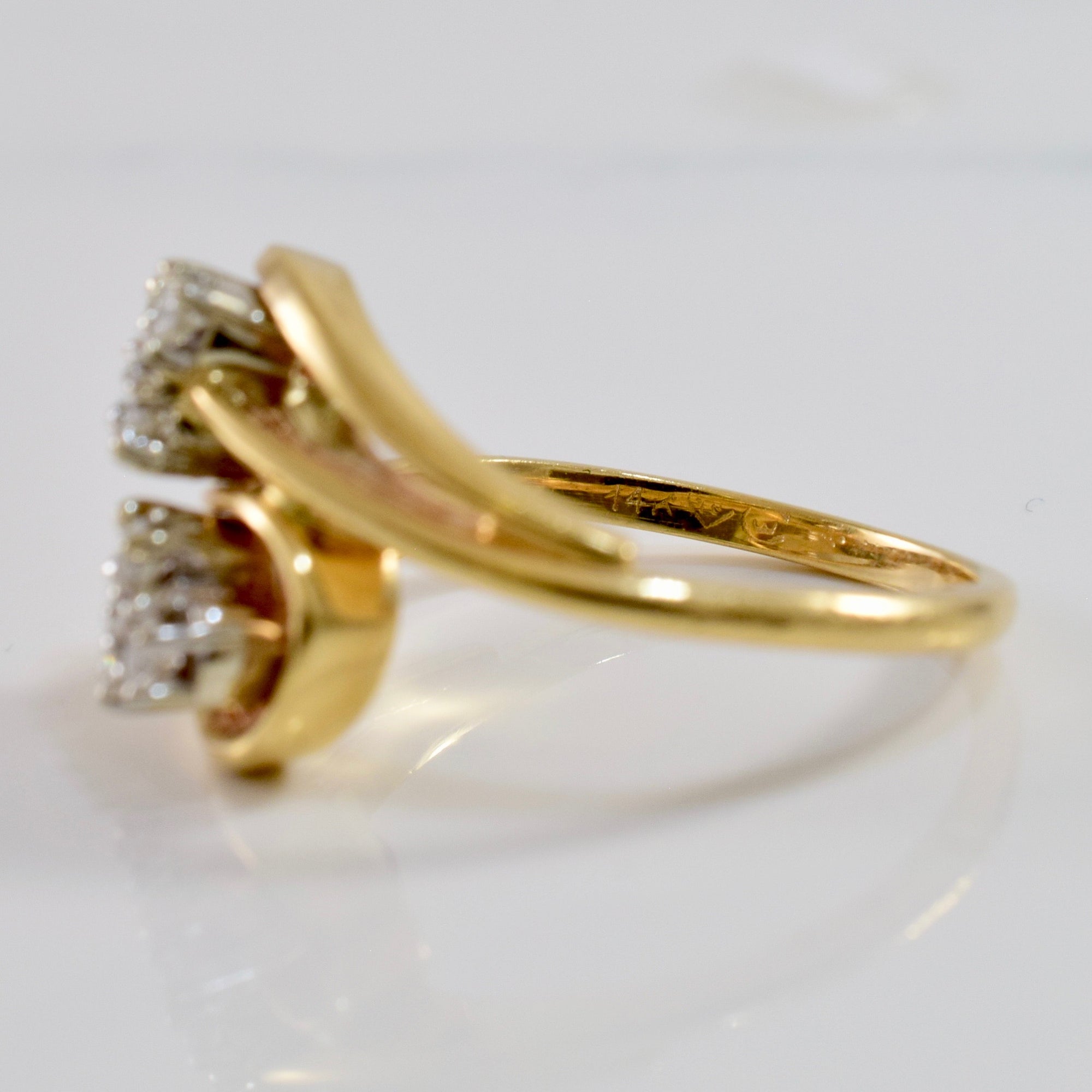 Looping Diamond Bypass Ring | 0.20ctw | SZ 7.25 |