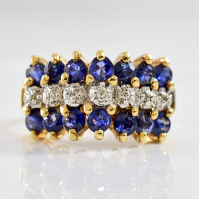 High Set Diamond and Sapphire Ring | 0.03 ctw SZ 7 |