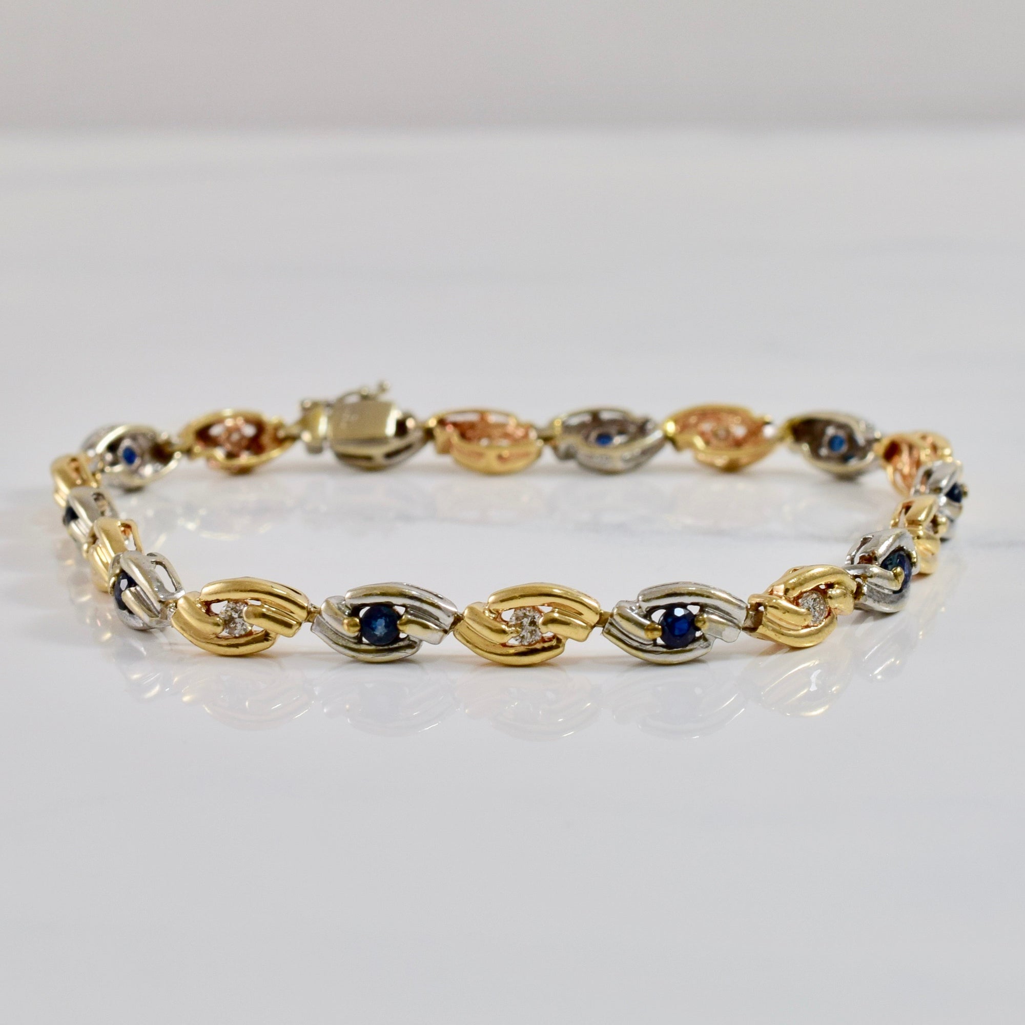 Diamond and Sapphire Tennis Bracelet | 0.50 ctw SZ 7.5