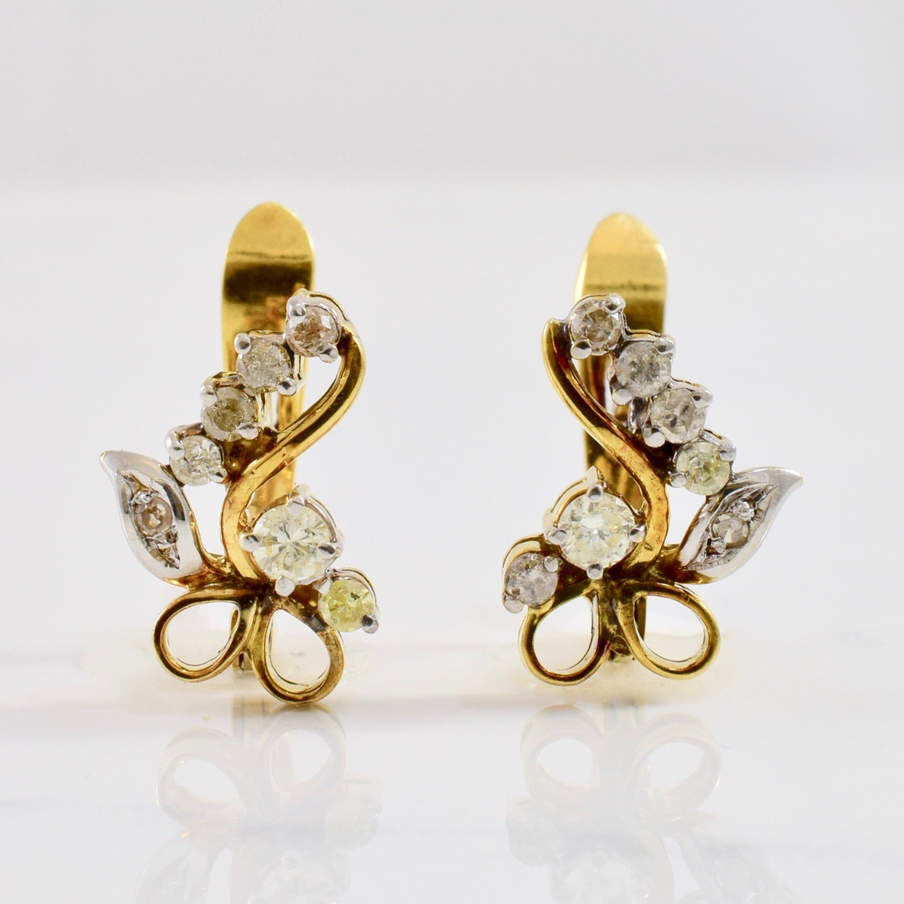 Floral Vine Diamond Earrings | 0.34 ctw |