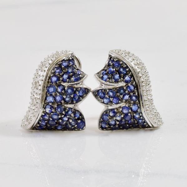 Sapphire and Diamond Hedgehog Earrings | 0.10 ctw |