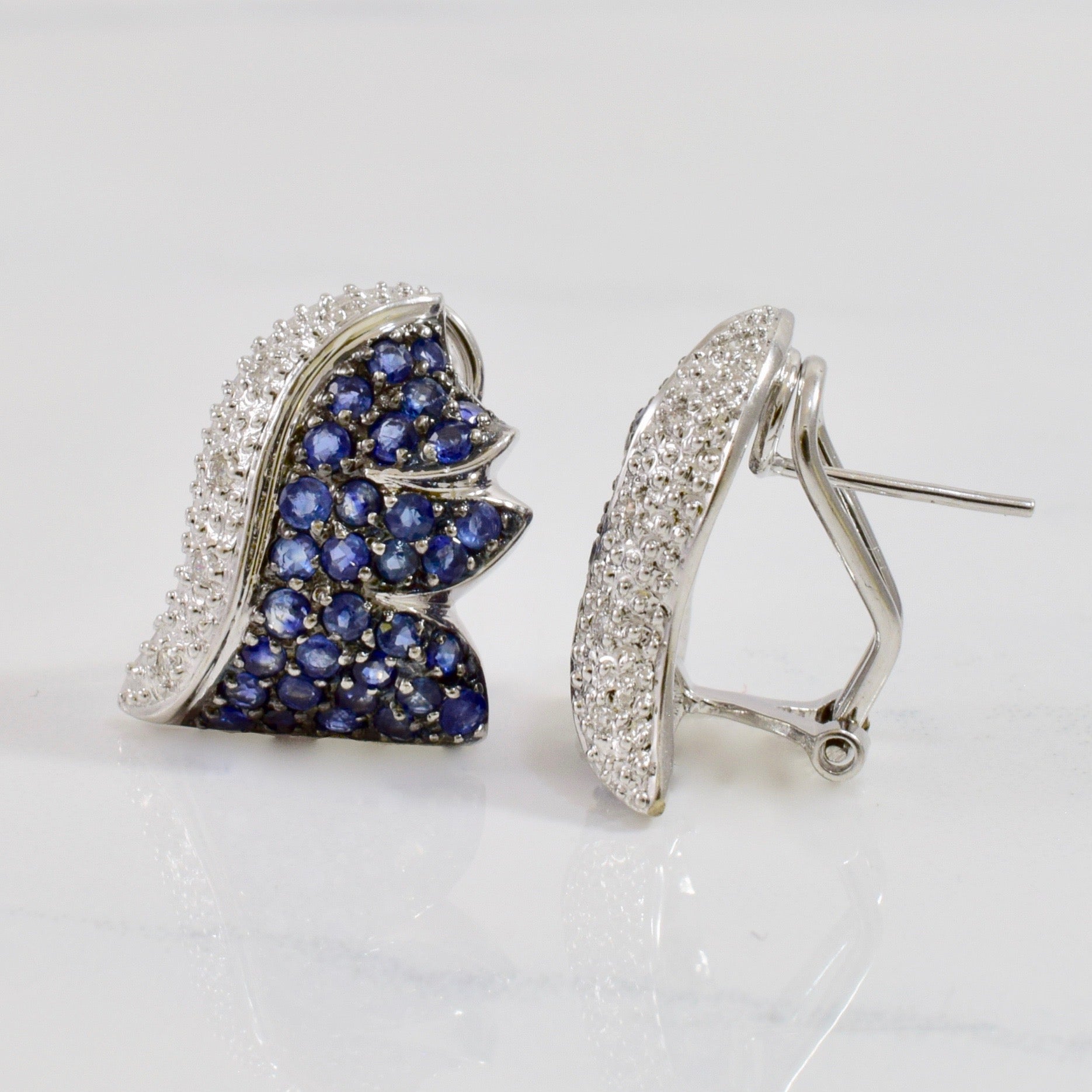 Sapphire and Diamond Hedgehog Earrings | 0.10 ctw |