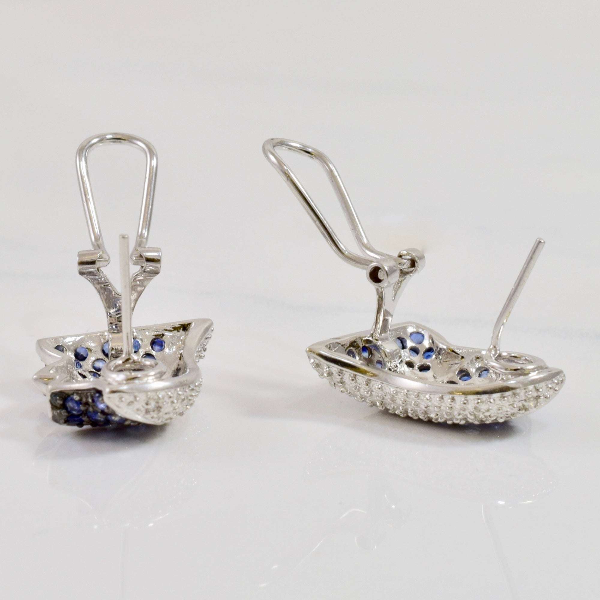 Sapphire and Diamond Hedgehog Earrings | 0.10 ctw |