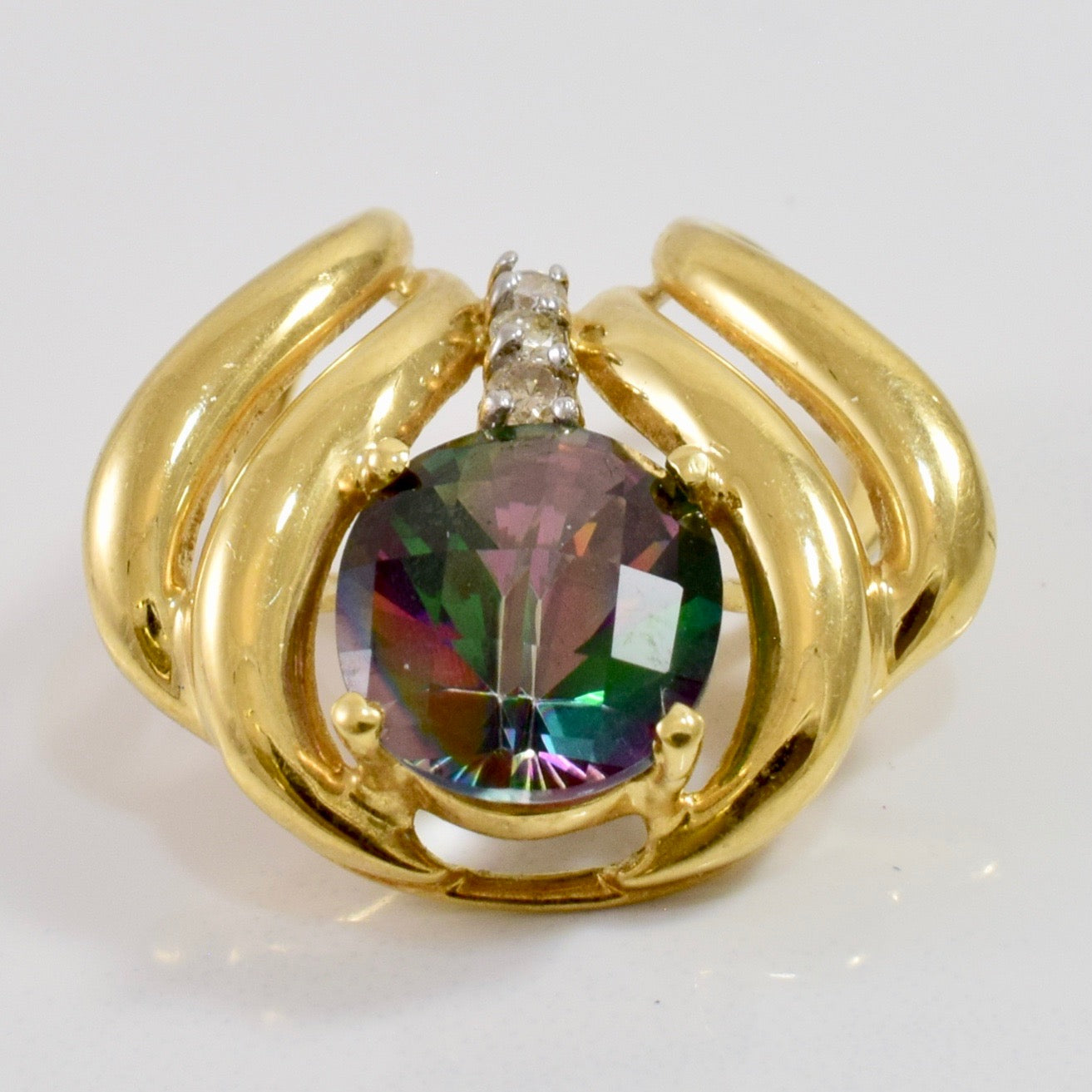 Diamond and Mystic Topaz Pendant | 0.10 ctw |