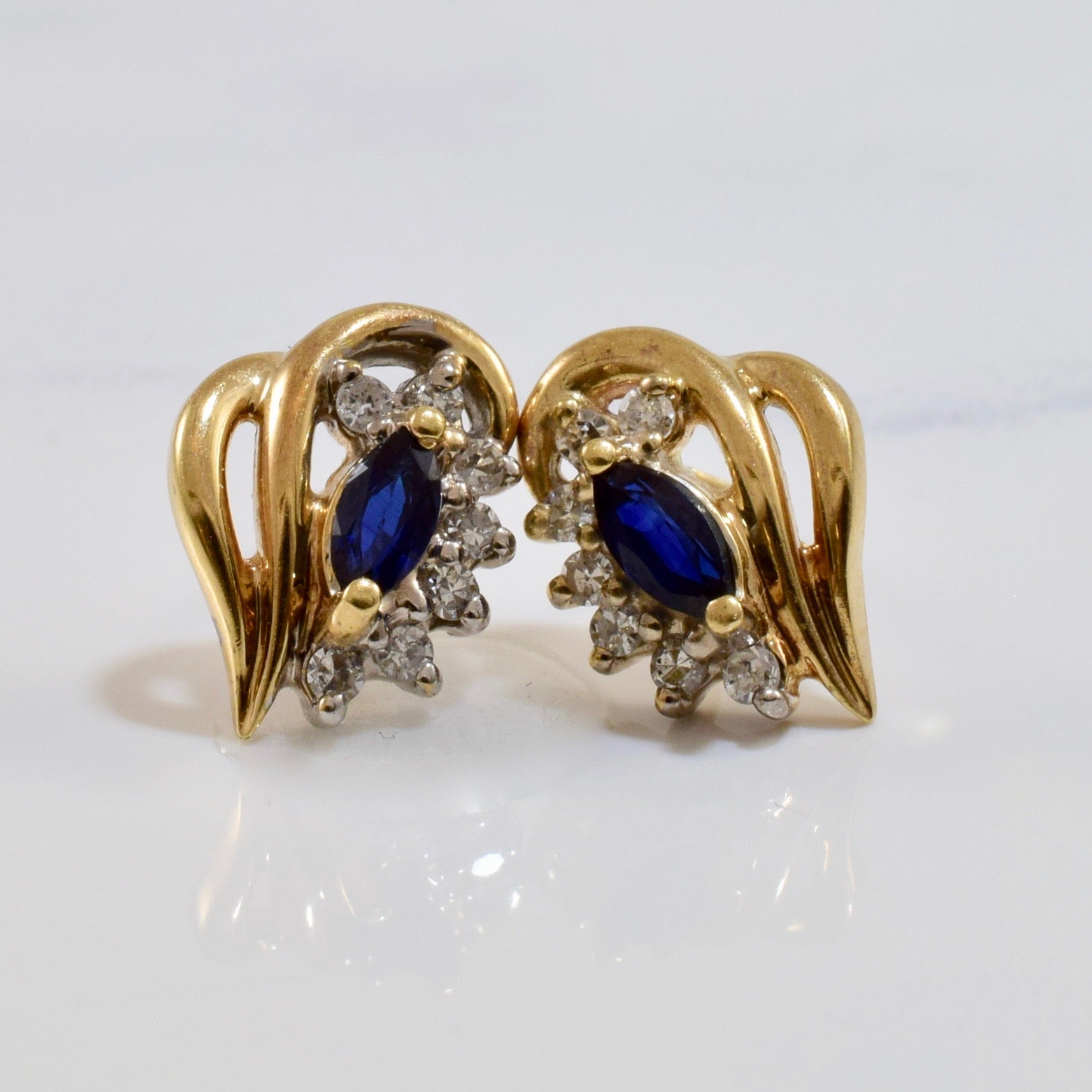 Sapphire and Diamond Earrings | 0.18 ctw |
