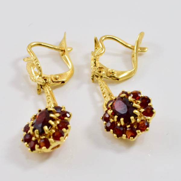 Garnet Cluster Earrings