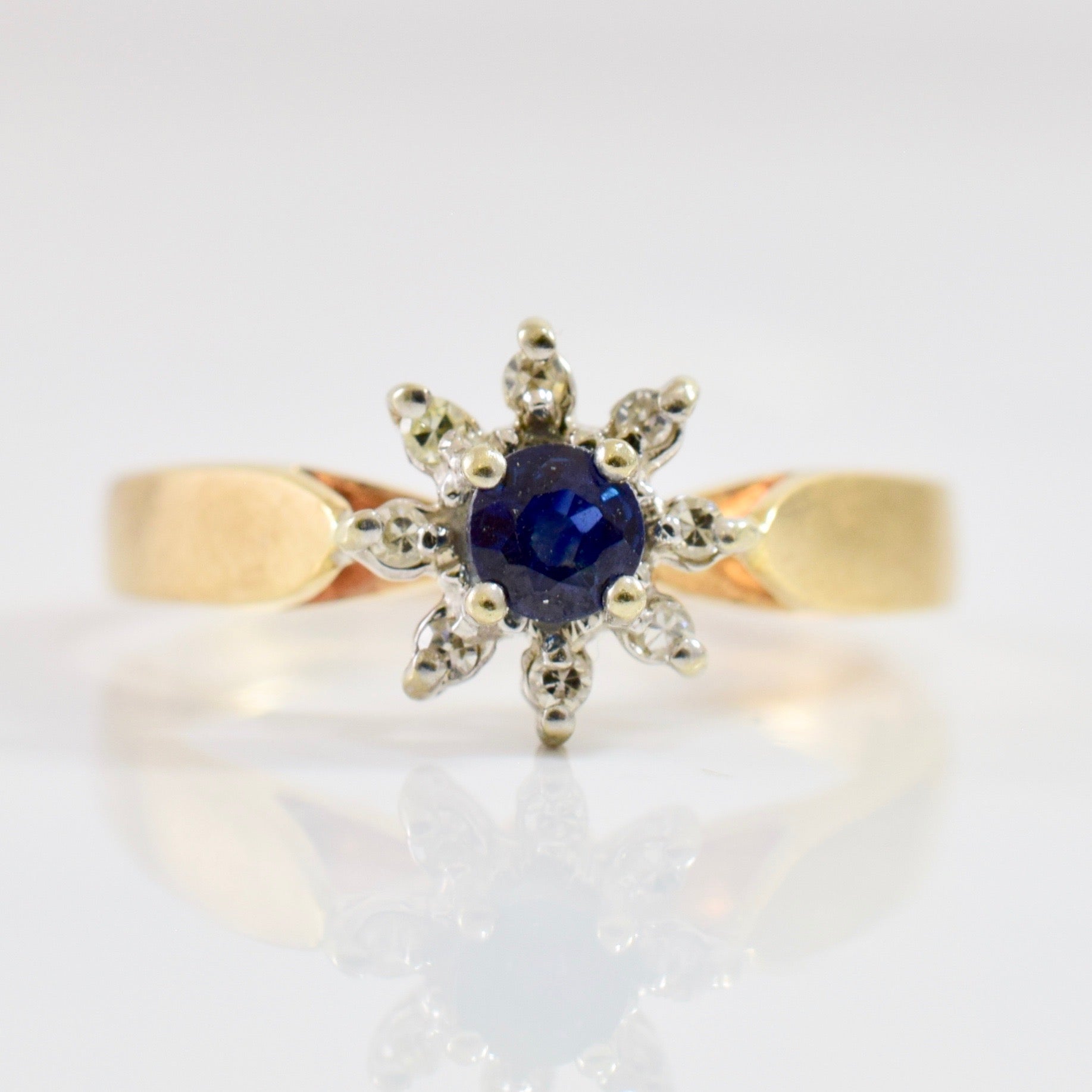 Sapphire and Diamond Cluster Ring | 0.04 ctw SZ 6.5 |