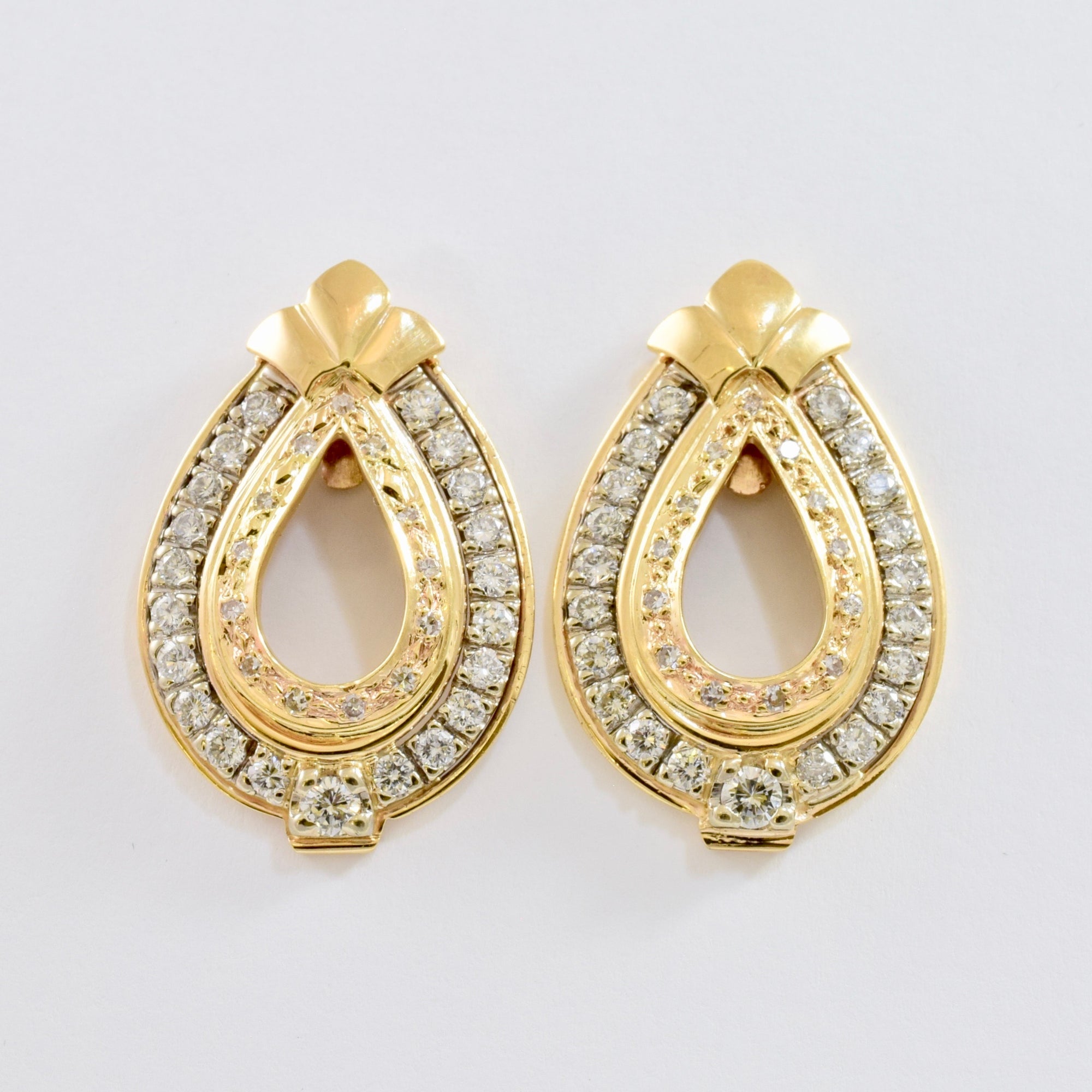 Large Pear Shaped Diamond Earrings | 3.06 ctw |