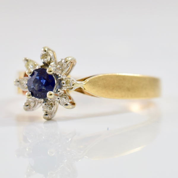 Sapphire and Diamond Cluster Ring | 0.04 ctw SZ 6.5 |