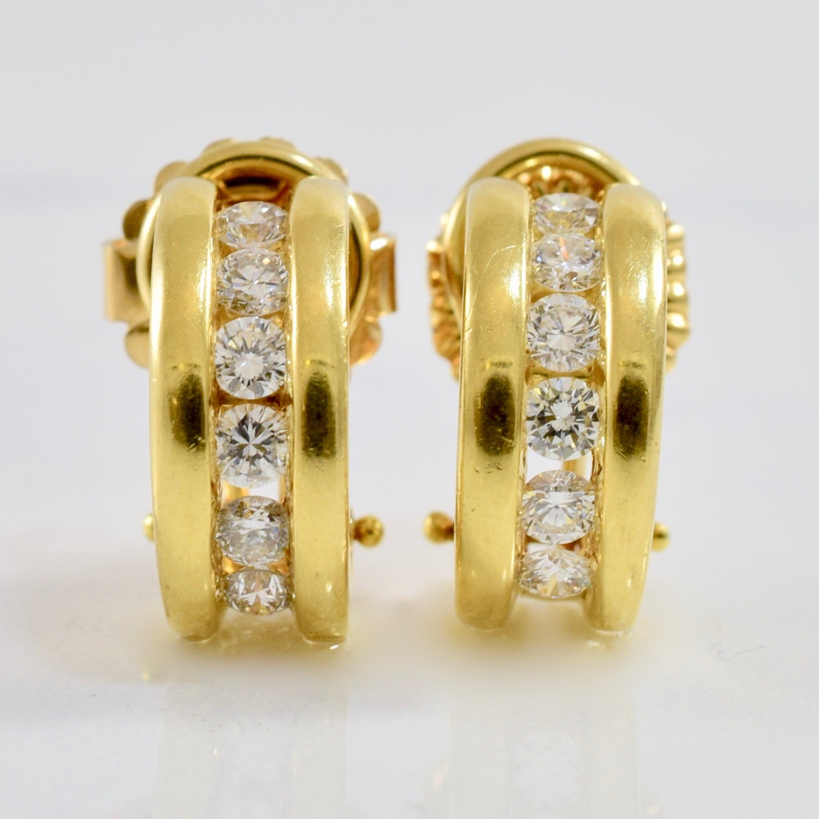 Channel Set Diamond Earrings | 0.72 ctw |