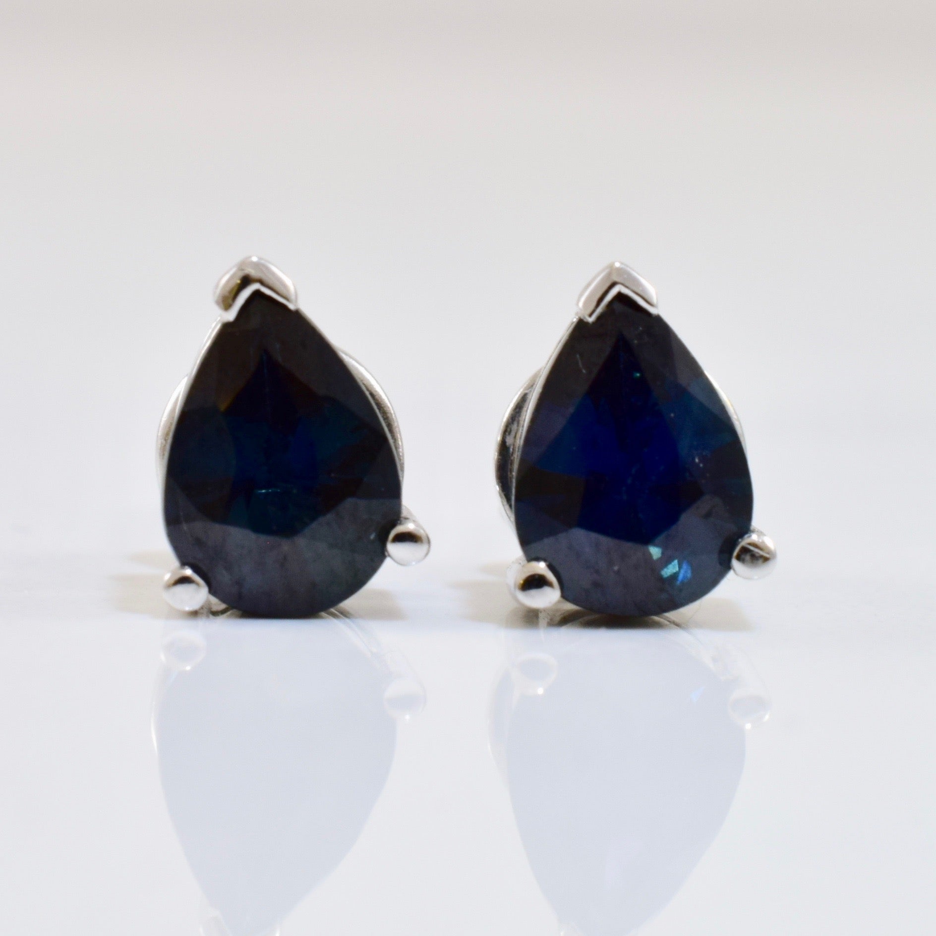 Pear Cut Sapphire Stud Earrings