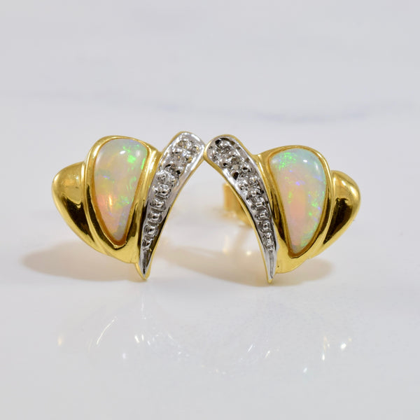 Opal and Diamond Earrings | 0.02 ctw |