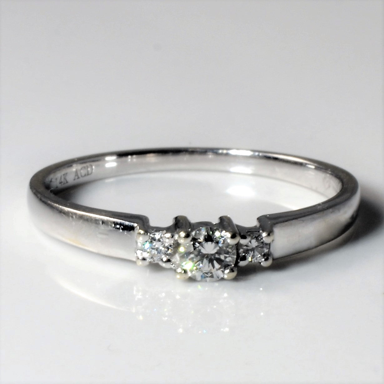 Three Stone Diamond Ring | 0.16ctw | SZ 6.5 |