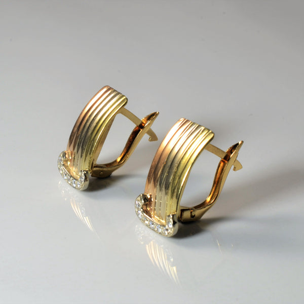 Tri Tone Gold Diamond Earrings | 0.28ctw |
