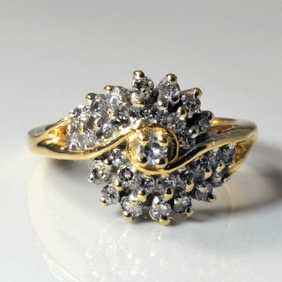 Diamond Cluster Bypass Ring | 0.40ctw | SZ 6.75 |