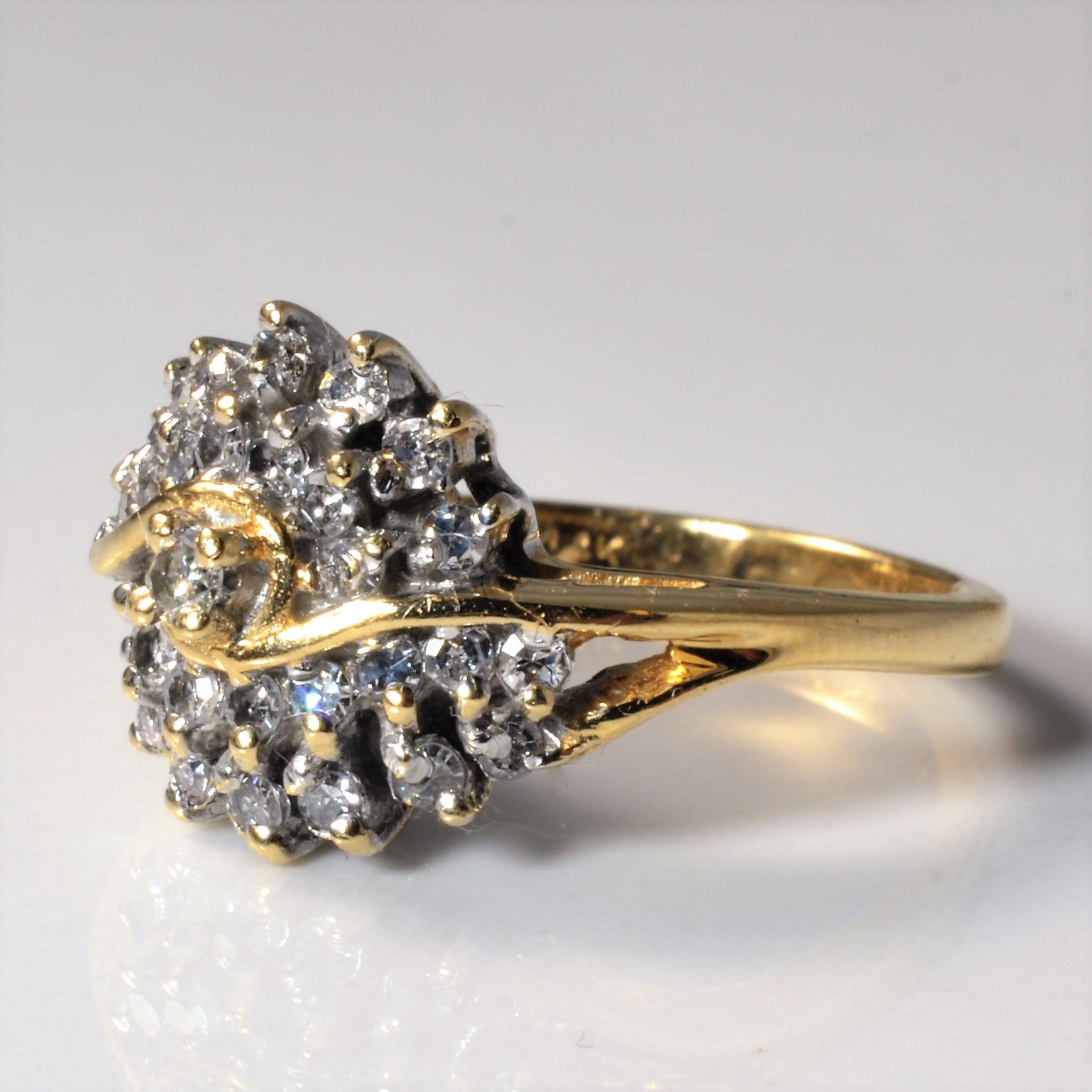 Diamond Cluster Bypass Ring | 0.40ctw | SZ 6.75 |