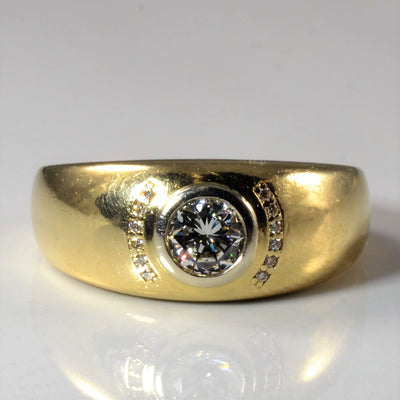 Flush Set Diamond Dome Ring | 0.74ctw | SZ 10.5 |
