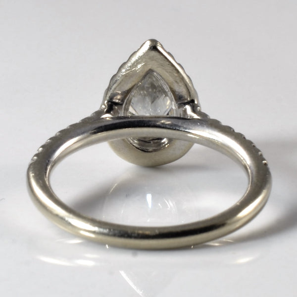 'James Allen' Pear Cut Halo Engagement Ring | 0.92ctw | SZ 4 |