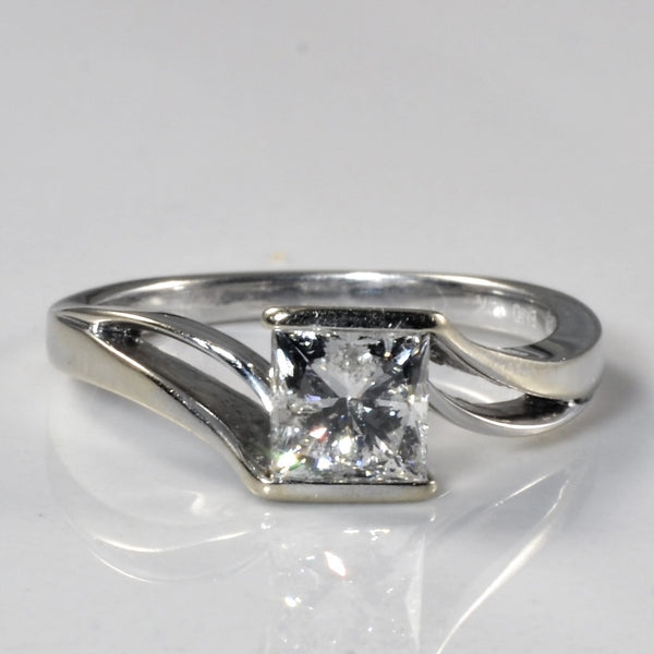 Split Shank Bypass Princess Diamond Engagement Ring | 0.95ct | SZ 6.25 |