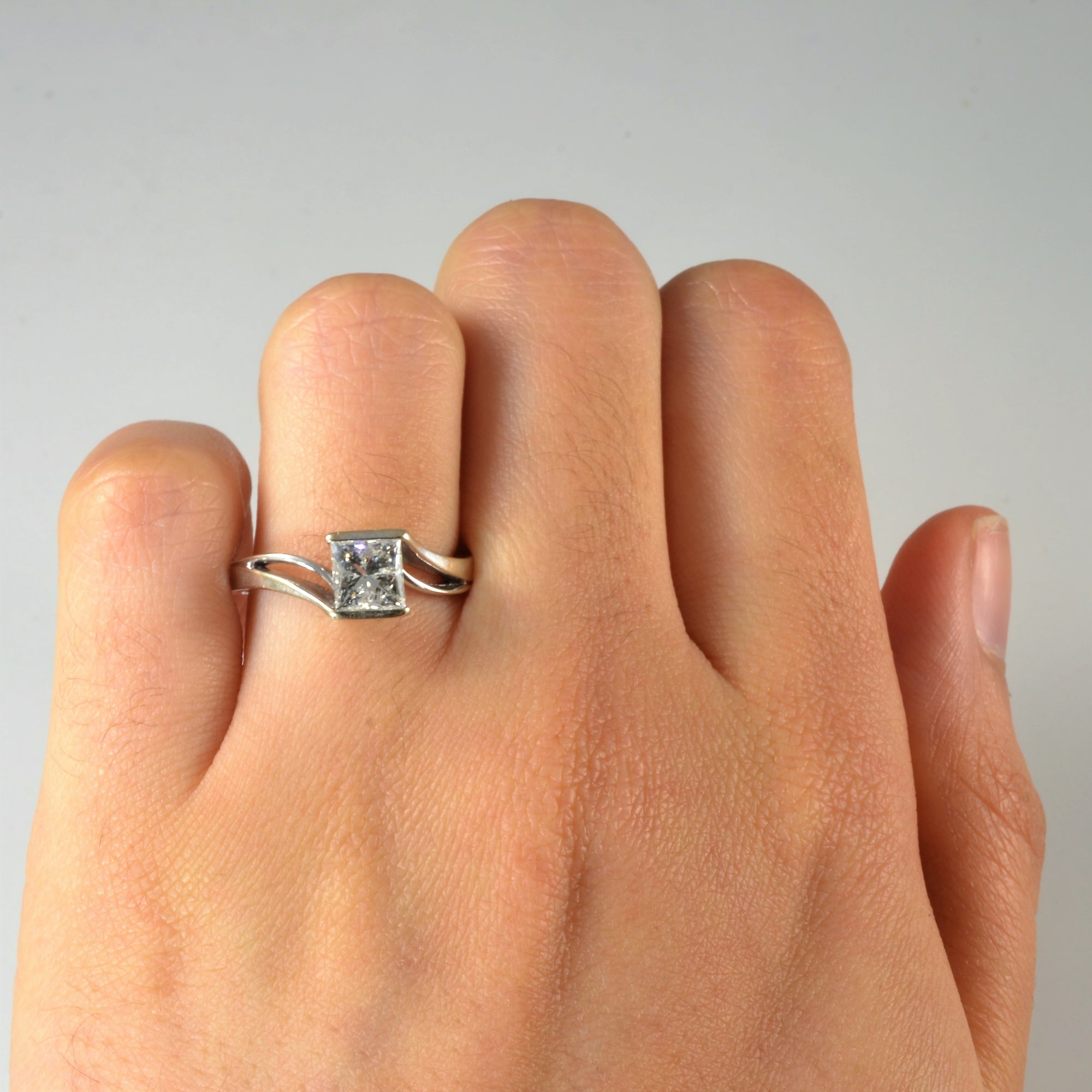 Split Shank Bypass Princess Diamond Engagement Ring | 0.95ct | SZ 6.25 |
