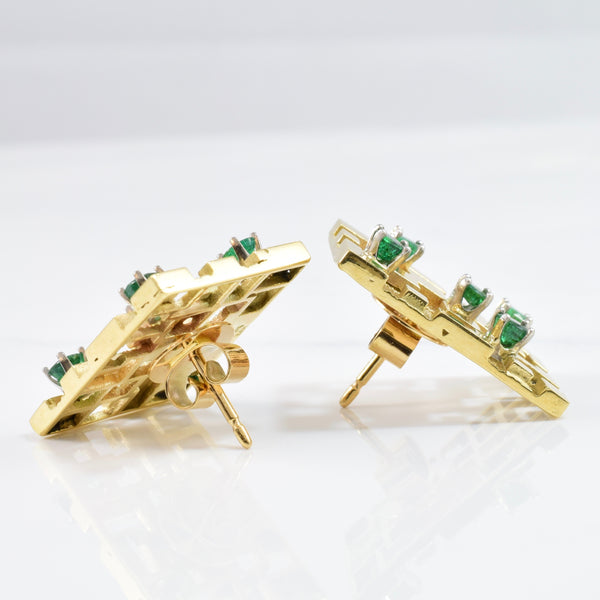 Geometric Emerald Earrings