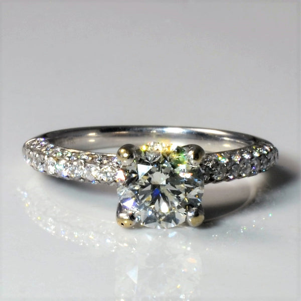 Pave Diamond Gallery Engagement Ring | 1.54ctw | SZ 4.5 |