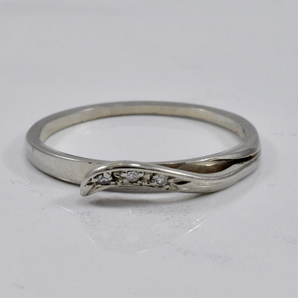Dainty White Gold and Diamond Ring | 0.03 ctw SZ 7.5 |