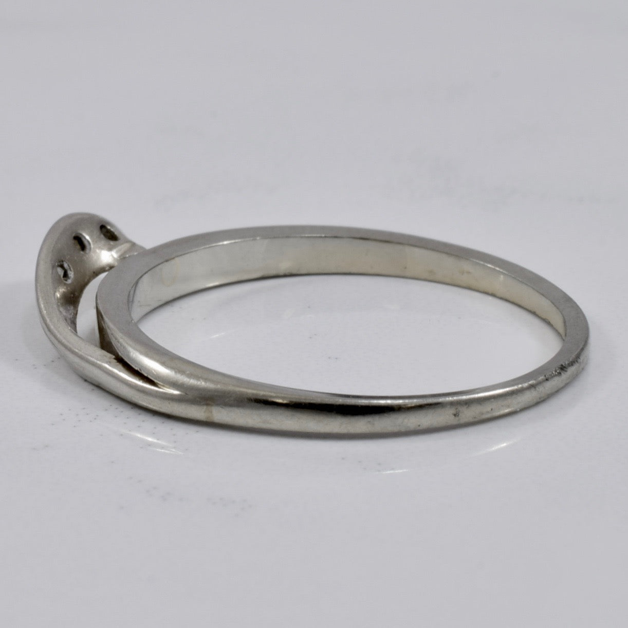 Dainty White Gold and Diamond Ring | 0.03 ctw SZ 7.5 |
