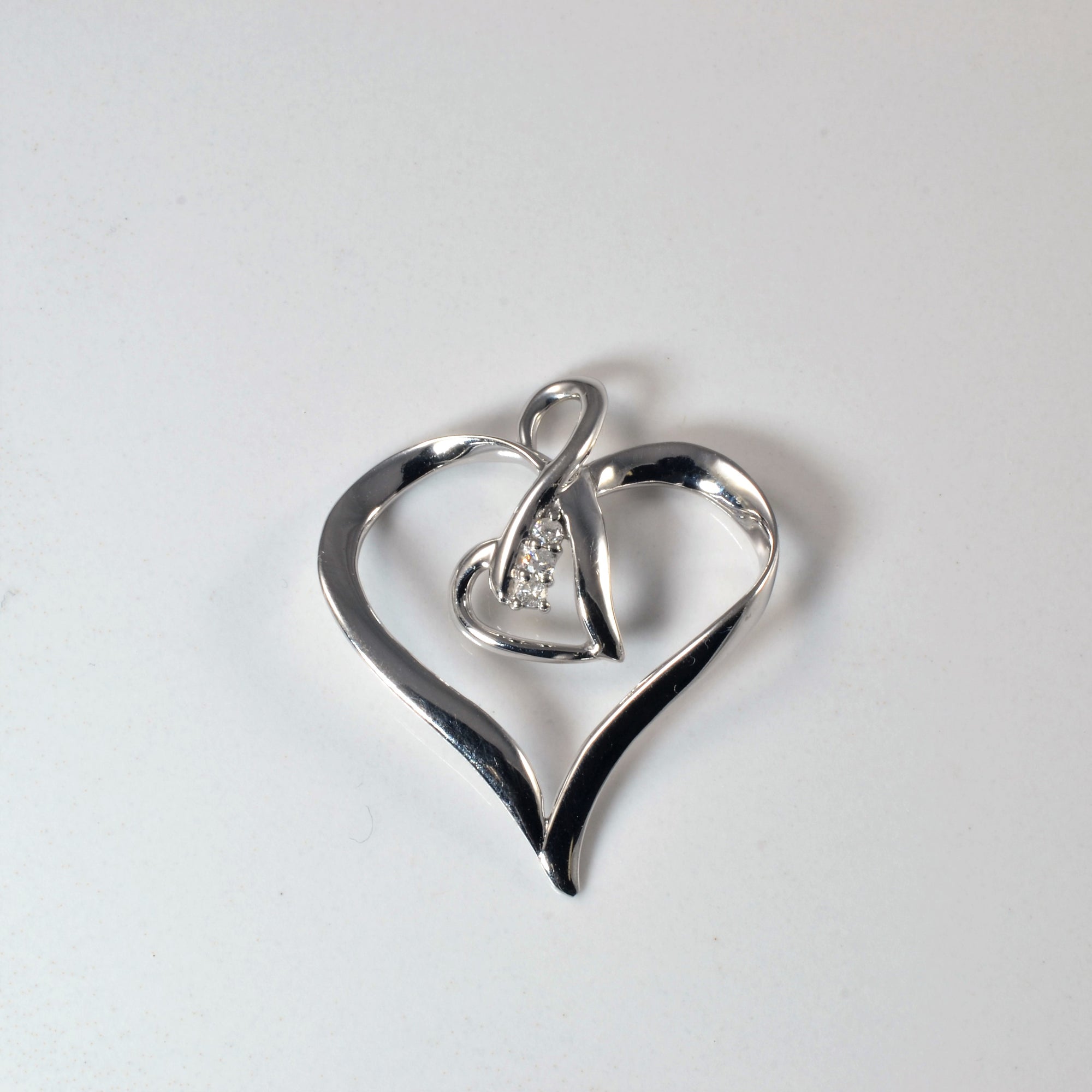 Double Diamond Heart Pendant | 0.06ctw |
