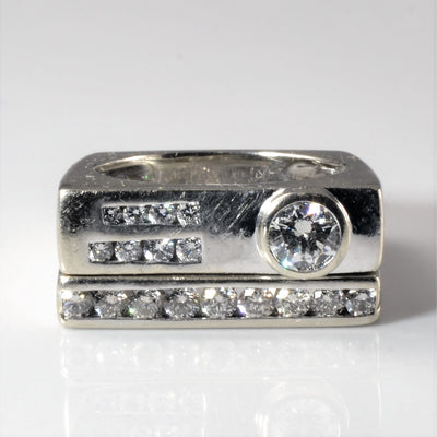 Diamond Bar Wedding Set | 1.26ctw | SZ 7.25 |