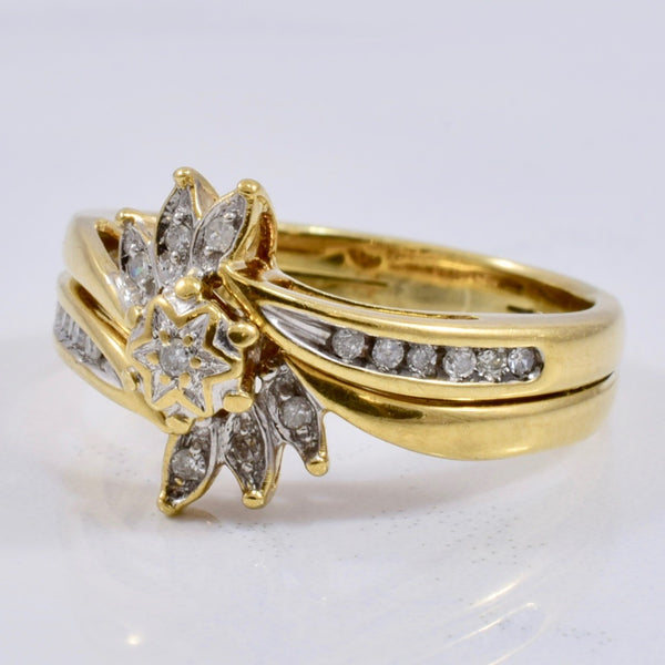 Floral Diamond Ring | 0.08 ctw SZ 4.75 |