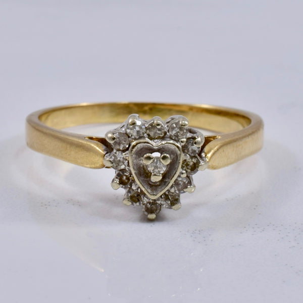 Single Cut Diamond Heart Shaped Ring | 0.13 ctw SZ 7.25 |