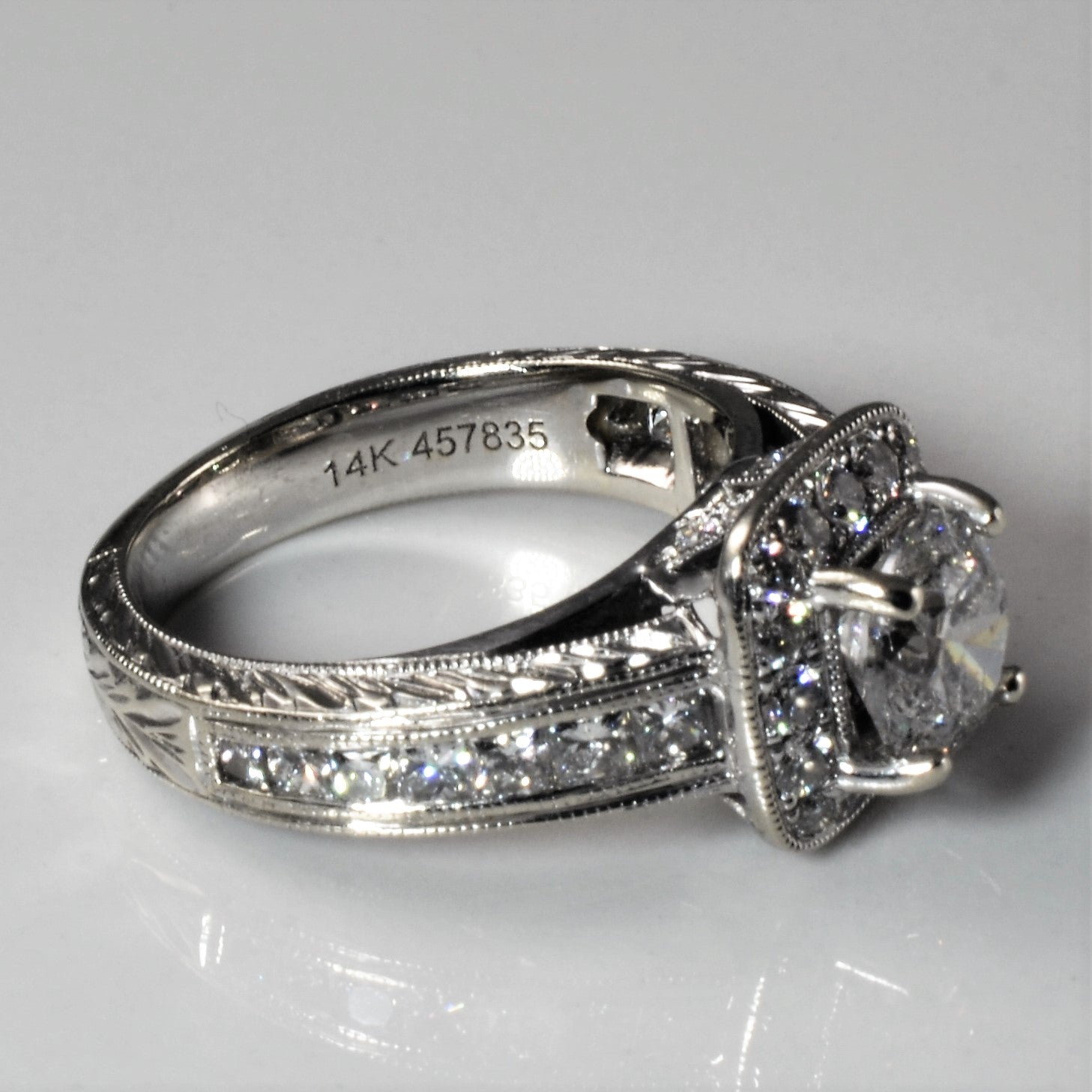 Gabriel & Co.' Vintage Inspired Cushion Halo Engagement Ring | 2.00ctw | SZ 5 |