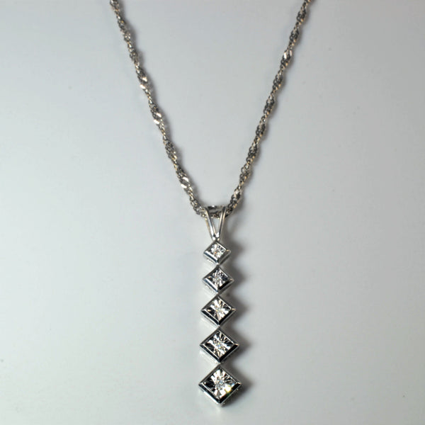 Square Set Diamond Necklace | 0.06ctw | 18