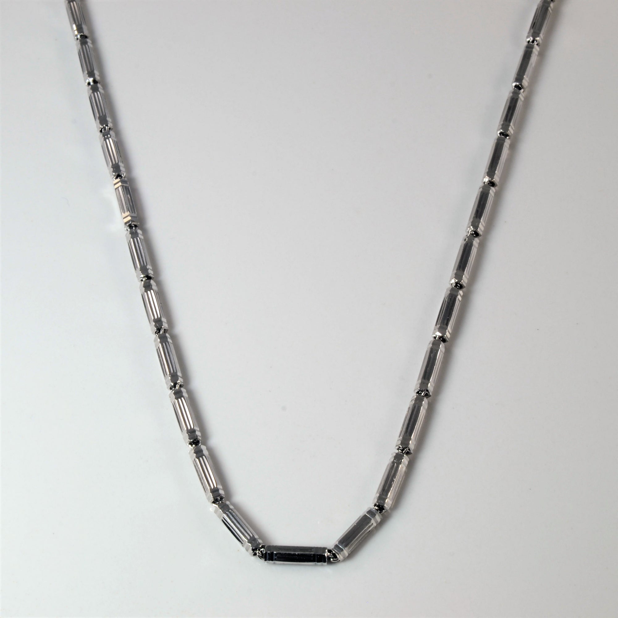 'Chow Tai Fook' Textured Platinum Necklace | 18