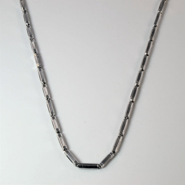 'Chow Tai Fook' Textured Platinum Necklace | 18