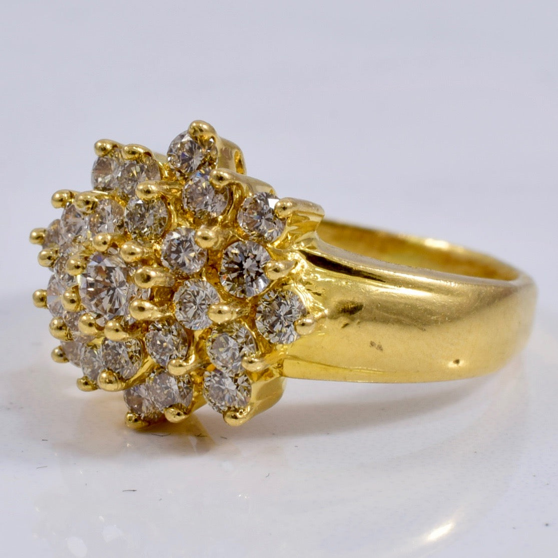 Large Diamond Cluster Ring | 1.06 ctw SZ 6.5 |