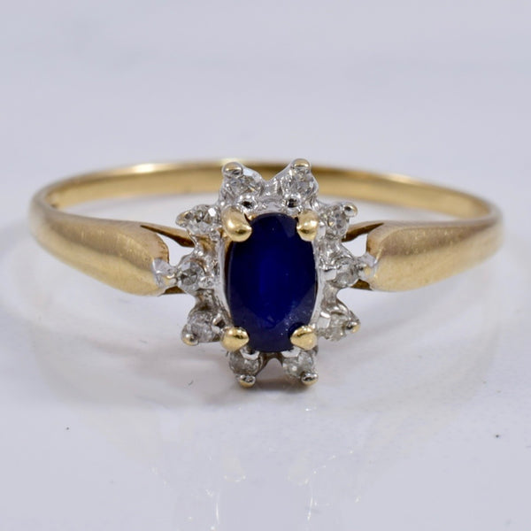 Sapphire and Diamond Cluster Ring | 0.06 ctw SZ 7 |