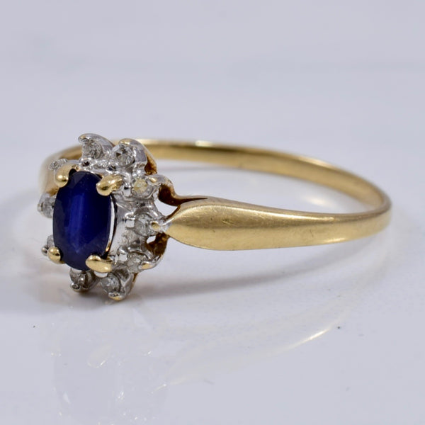 Sapphire and Diamond Cluster Ring | 0.06 ctw SZ 7 |